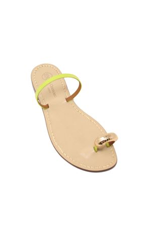 Sandali gioiello bassi color lime Da Costanzo | FASCIACONANELLOLIME